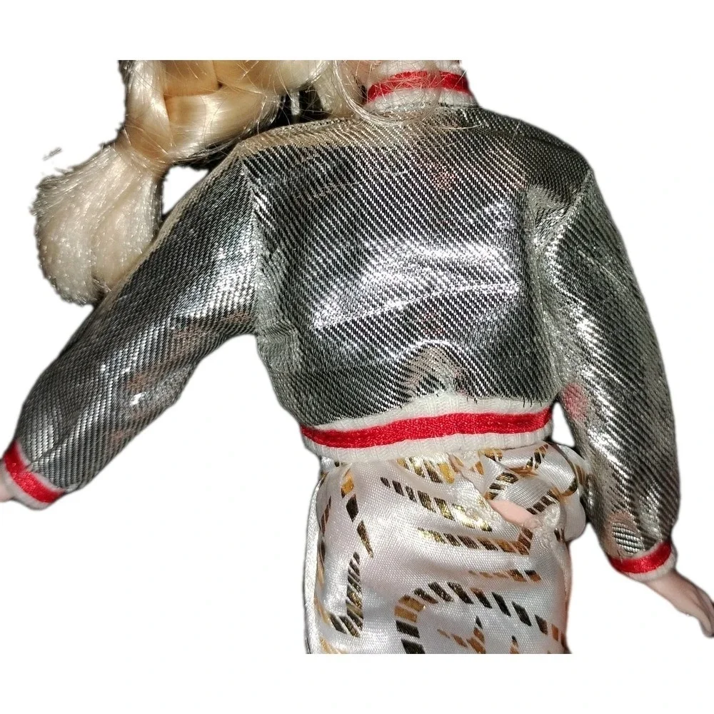 BARBIE Doll Jacket 1996 Walt Disney World 25th Anniversary #231 Silver Red Strip